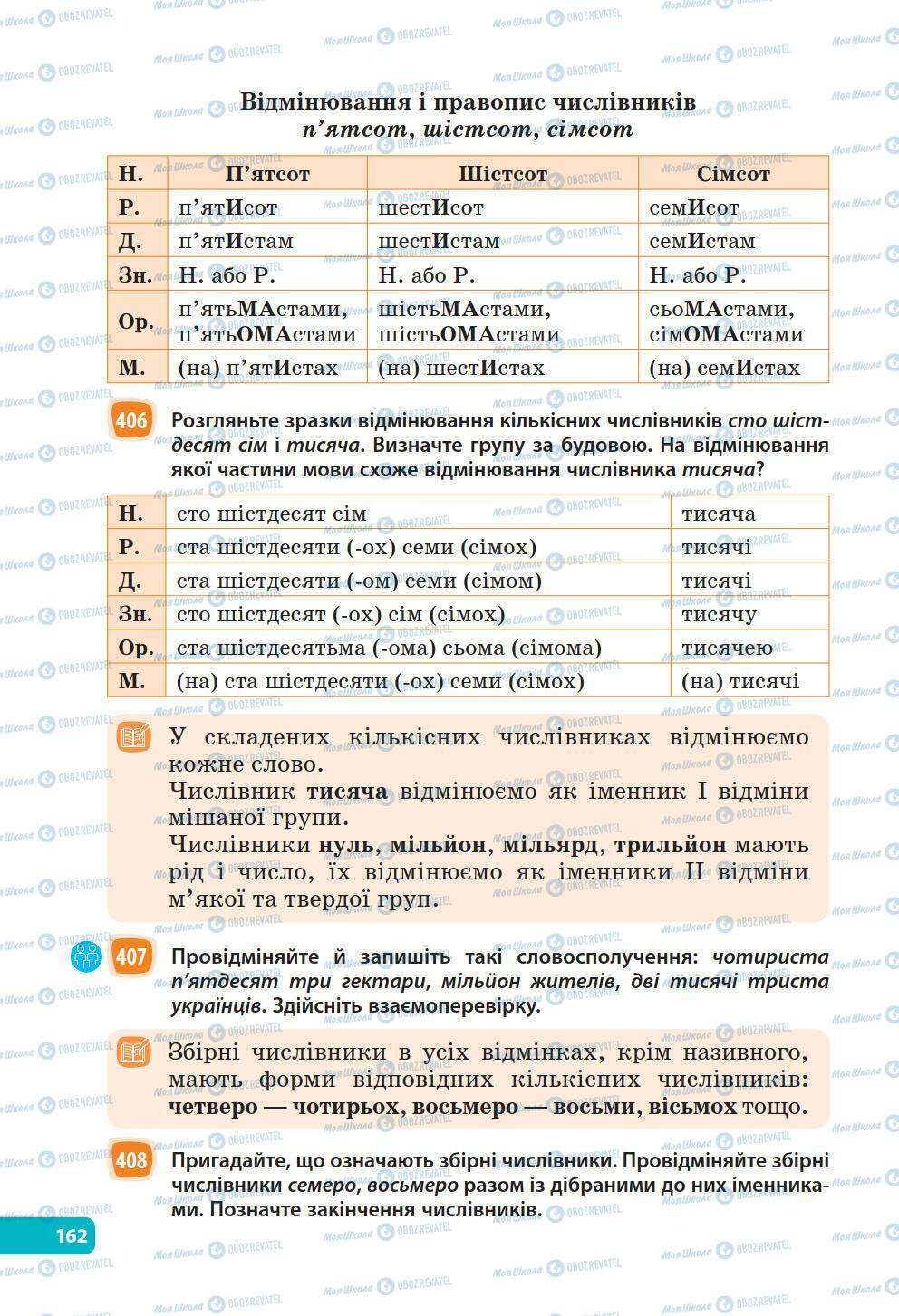 Учебники Укр мова 6 класс страница 162