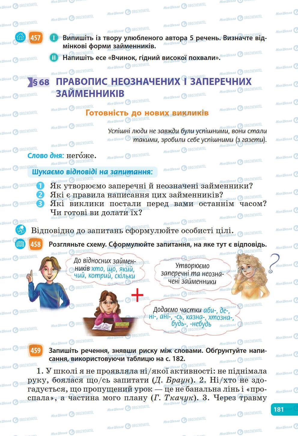 Підручники Українська мова 6 клас сторінка 181