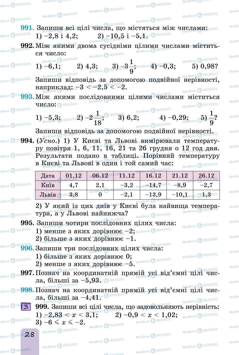 Підручники Математика 6 клас сторінка 28