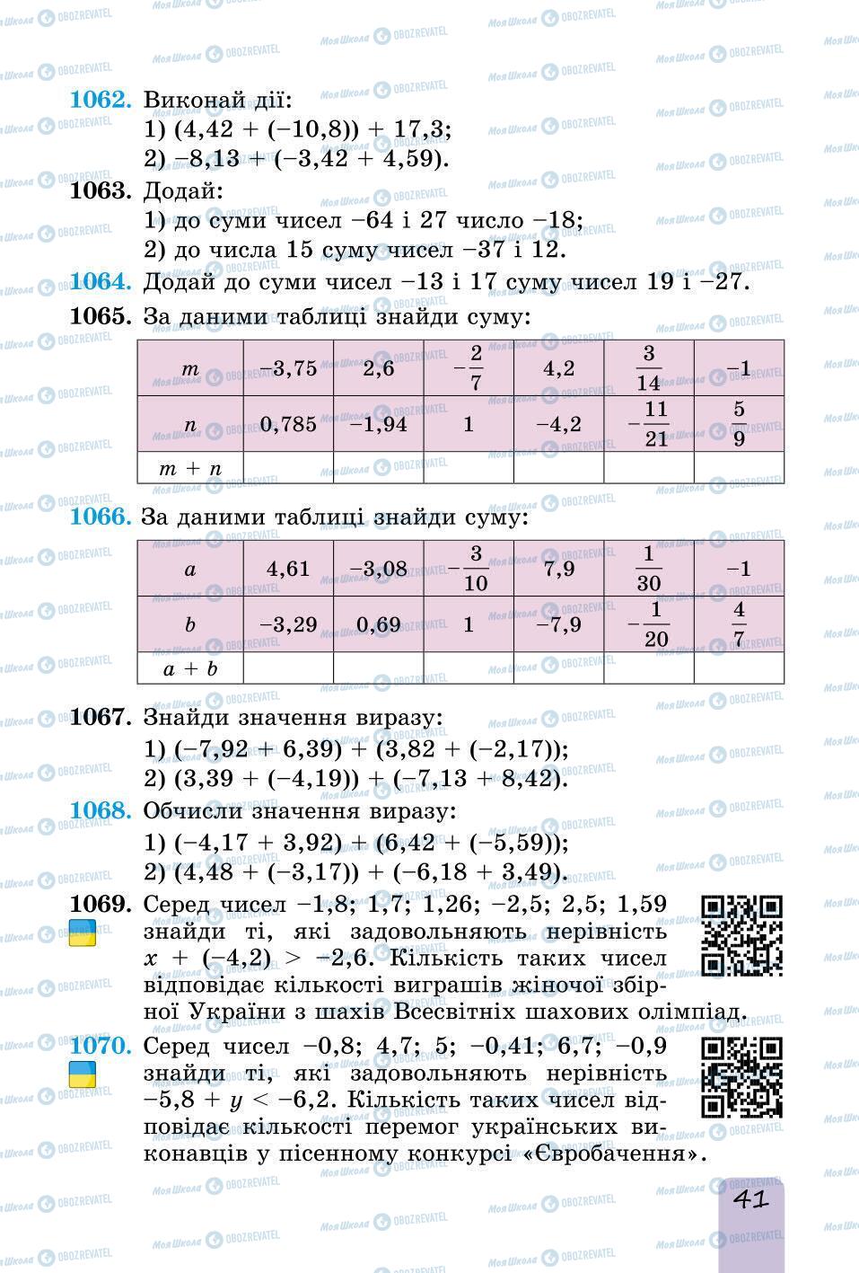 Підручники Математика 6 клас сторінка 41