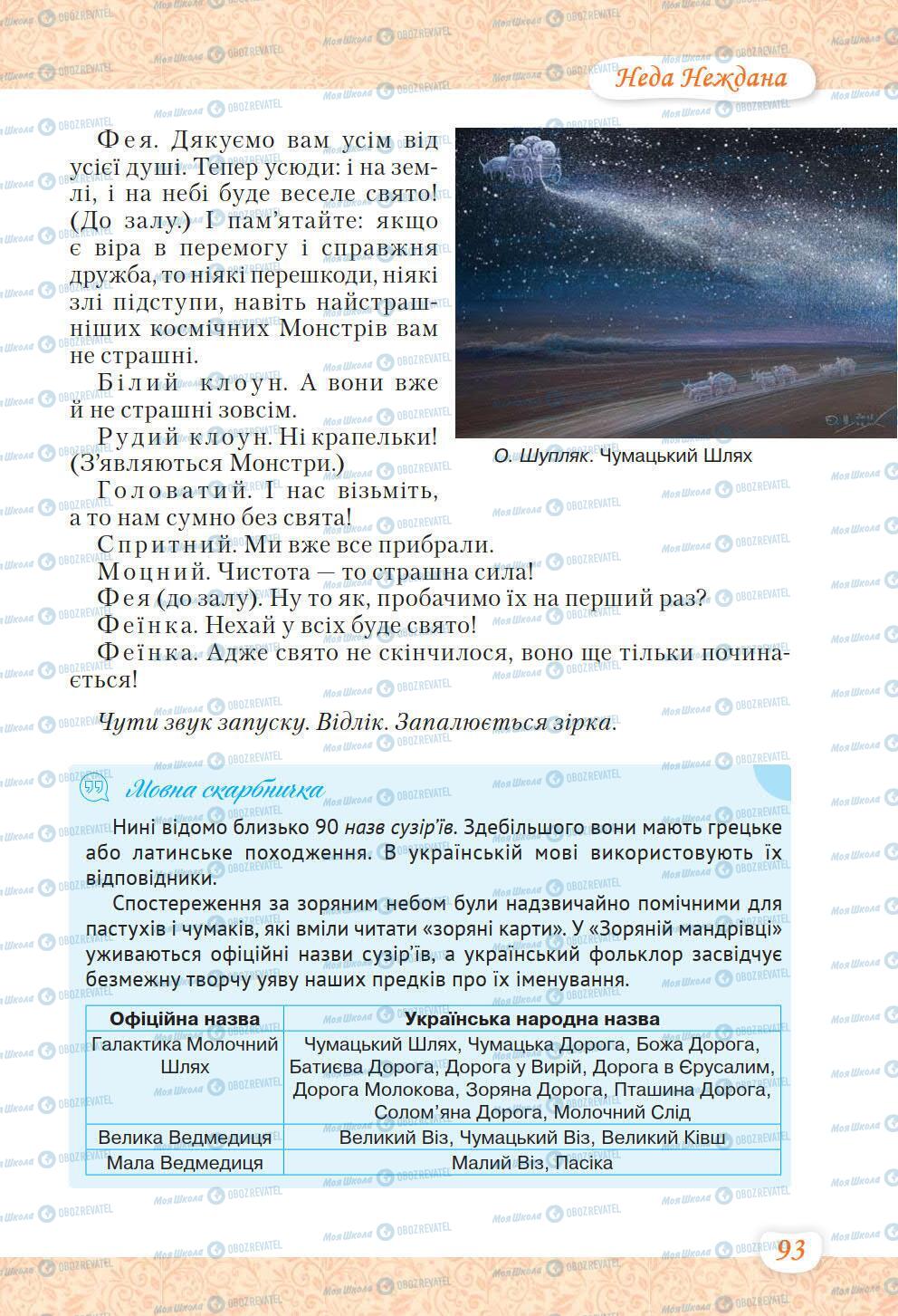 Учебники Укр лит 6 класс страница 93