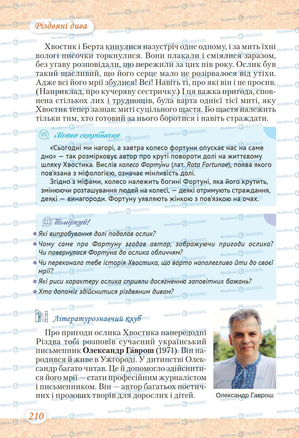 Підручники Українська література 6 клас сторінка 210