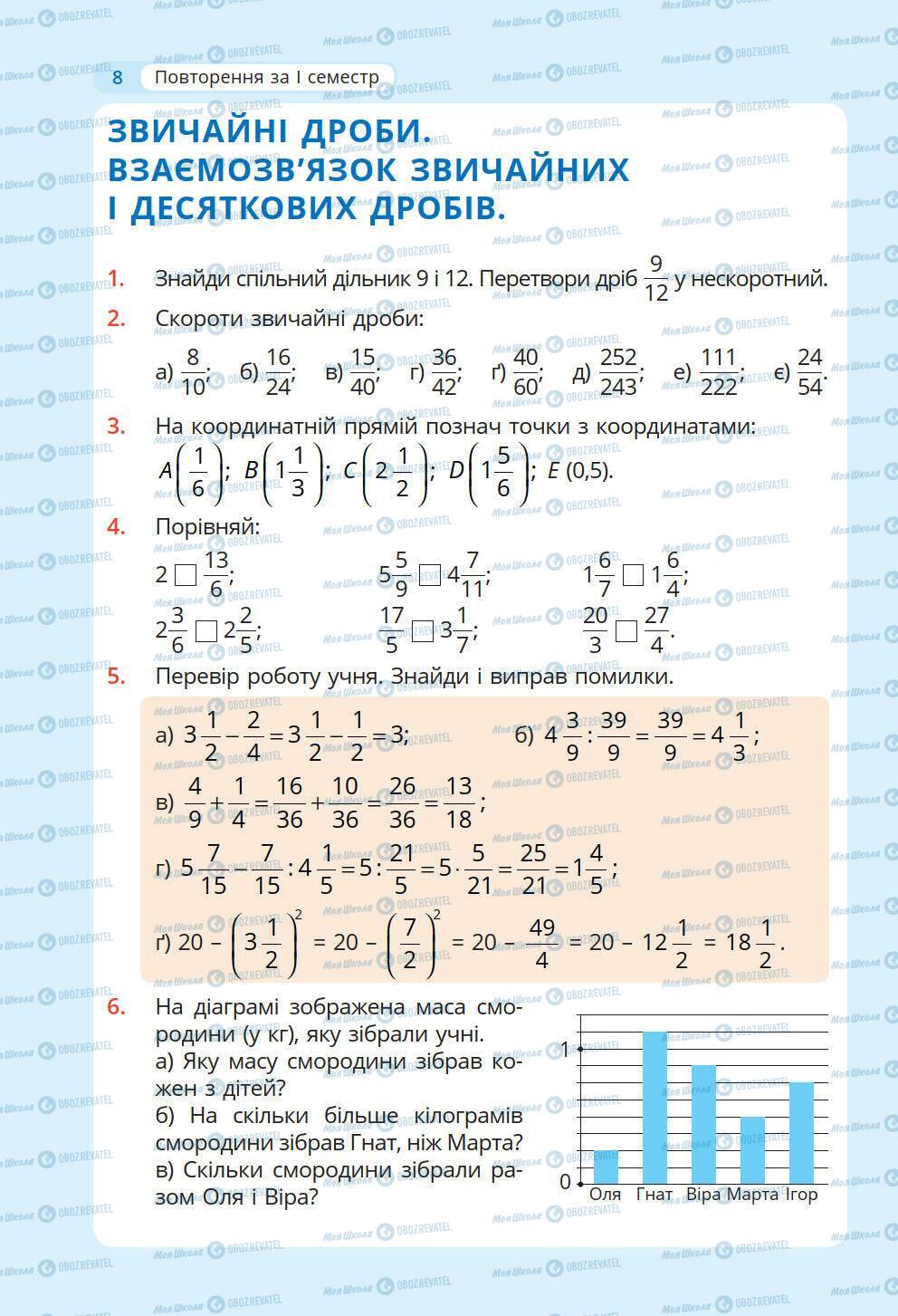 Підручники Математика 6 клас сторінка 8
