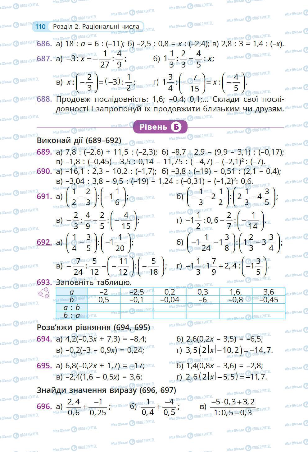 Підручники Математика 6 клас сторінка 110