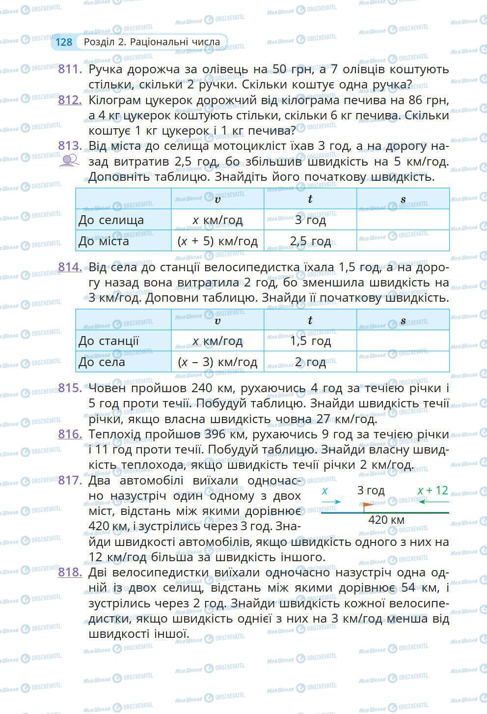 Підручники Математика 6 клас сторінка 128