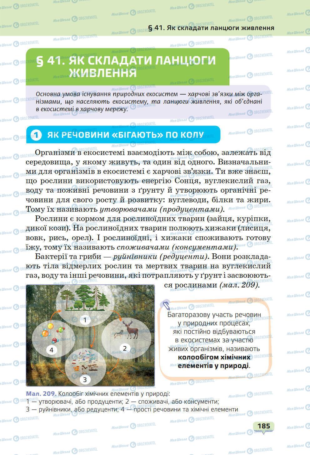 Підручники Природознавство 6 клас сторінка 185