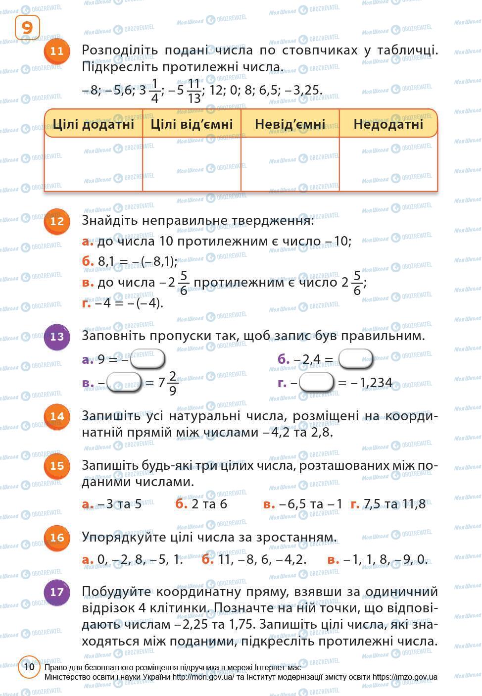 Підручники Математика 6 клас сторінка 10