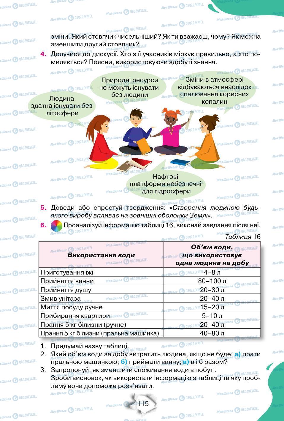 Підручники Природознавство 6 клас сторінка 115