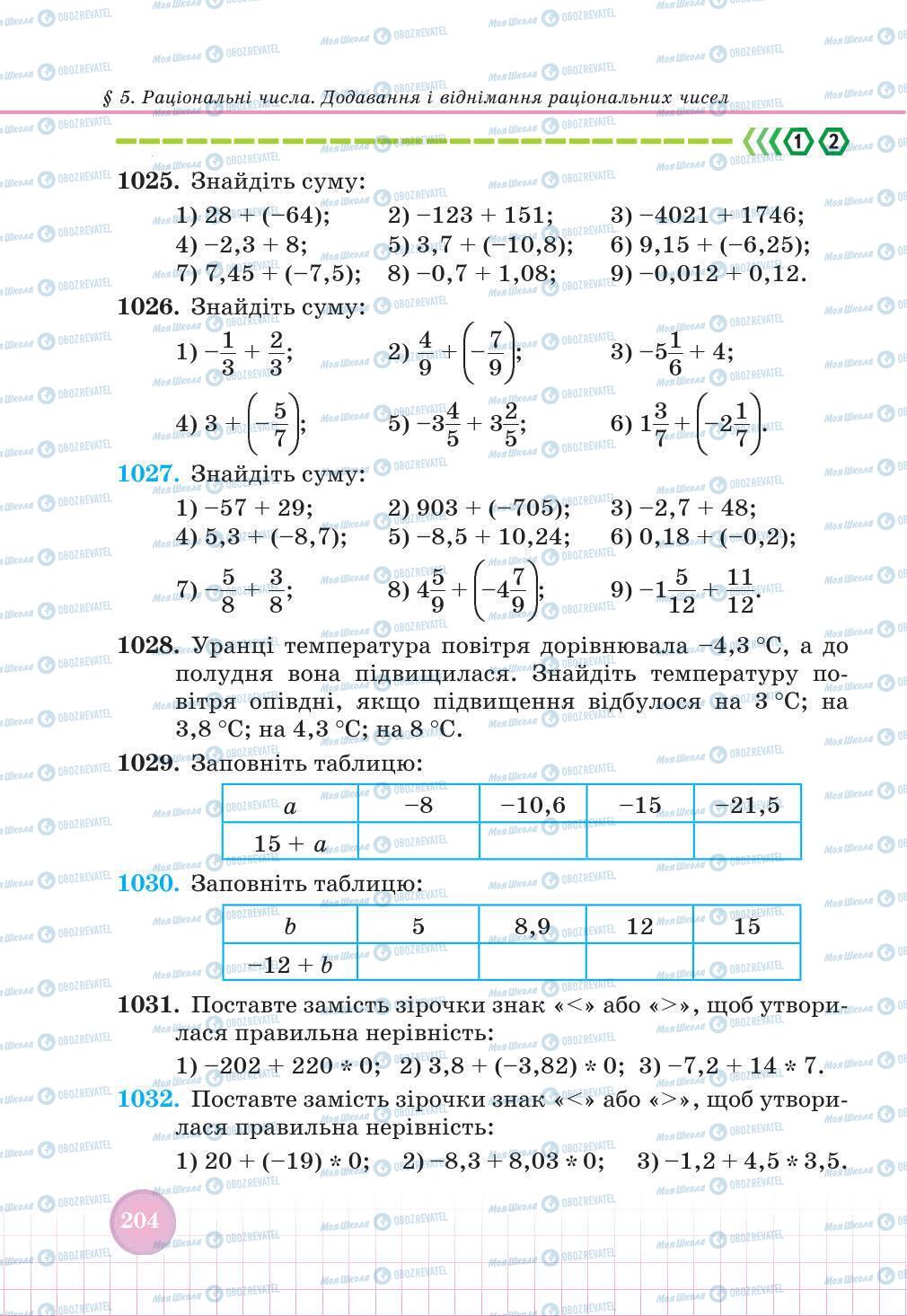 Учебники Математика 6 класс страница 204