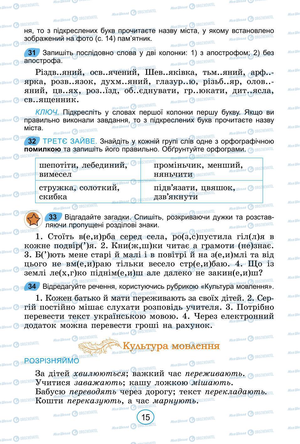 Підручники Українська мова 6 клас сторінка 15