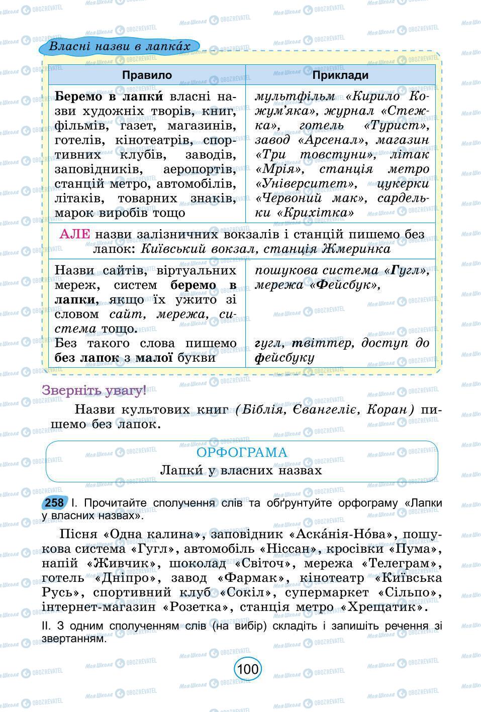 Підручники Українська мова 6 клас сторінка 100