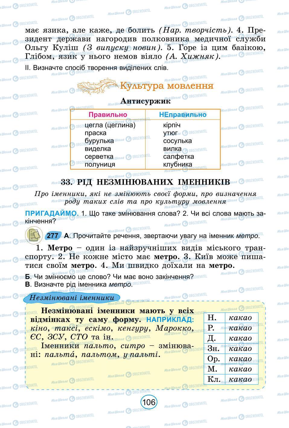 Підручники Українська мова 6 клас сторінка 106