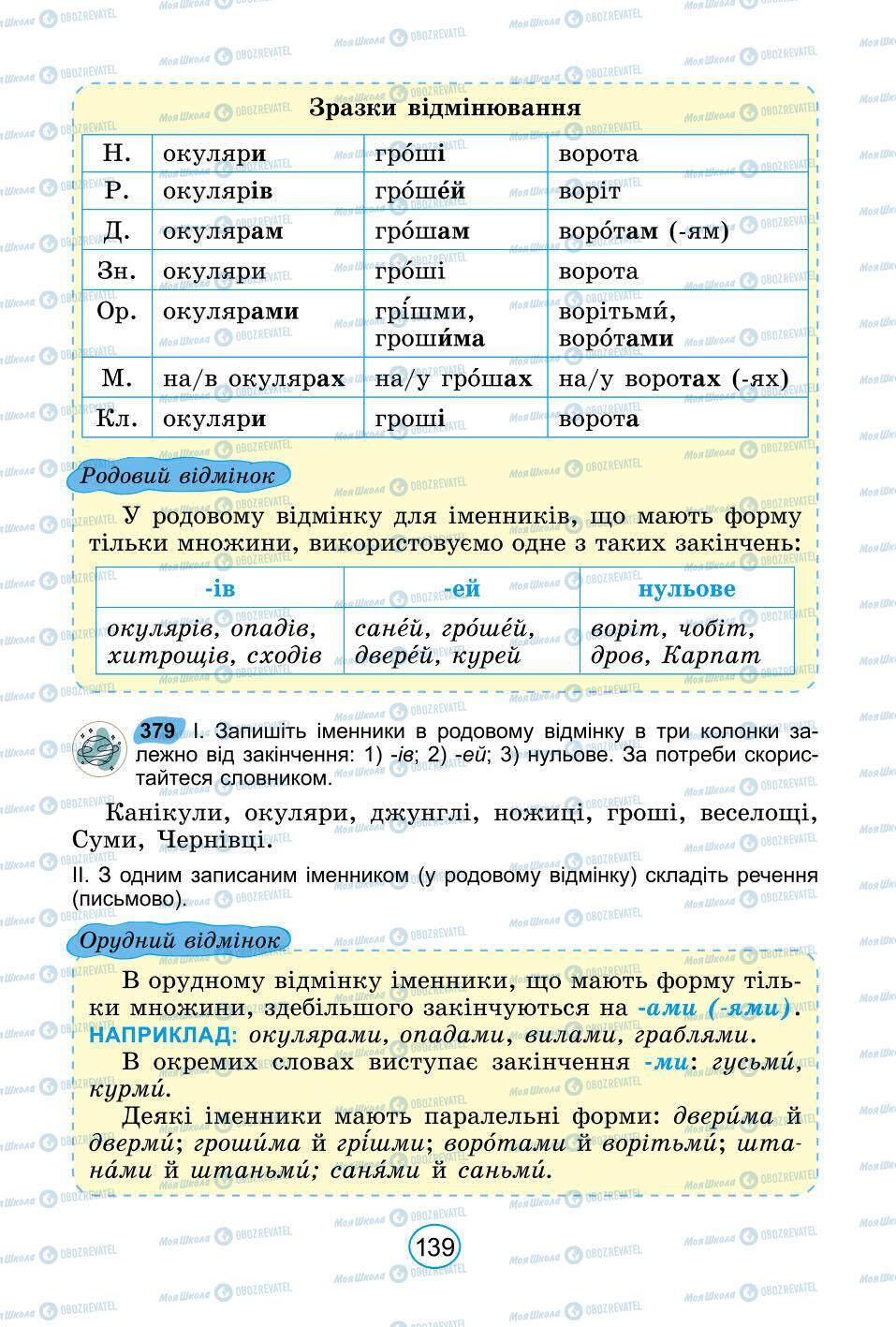 Учебники Укр мова 6 класс страница 139