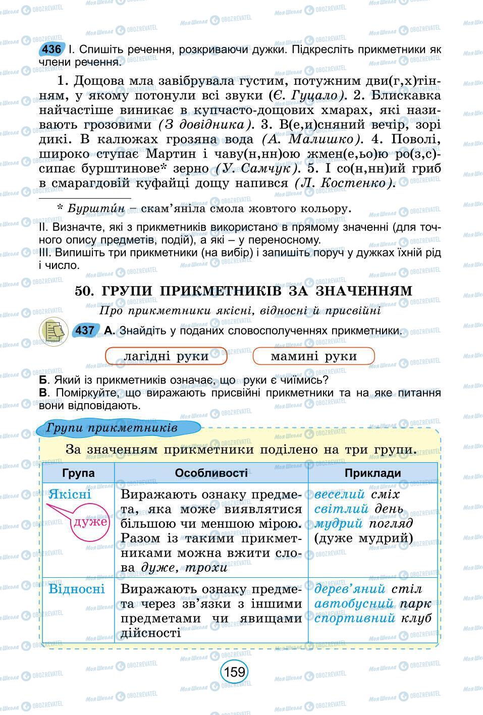 Підручники Українська мова 6 клас сторінка 159