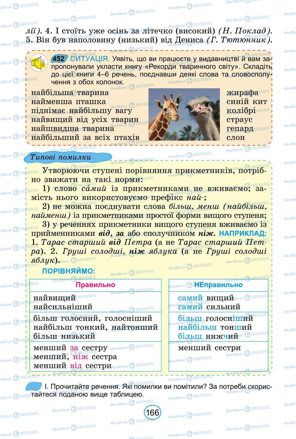 Підручники Українська мова 6 клас сторінка 166