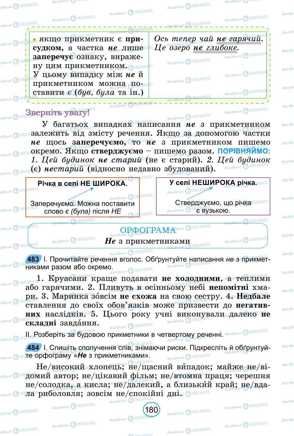 Підручники Українська мова 6 клас сторінка 180