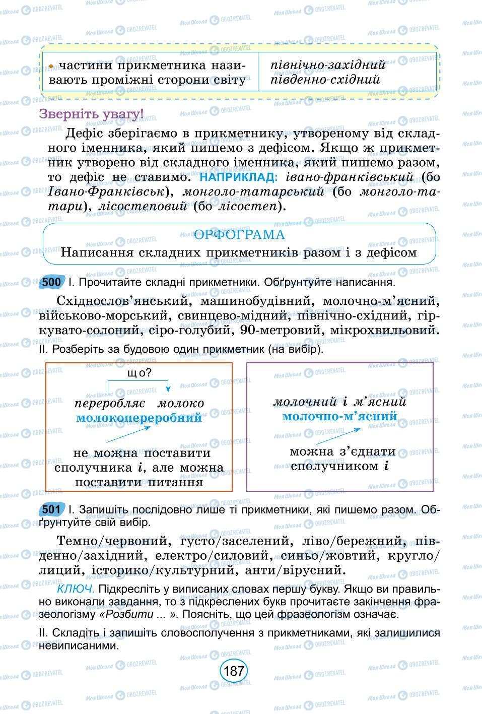 Підручники Українська мова 6 клас сторінка 187