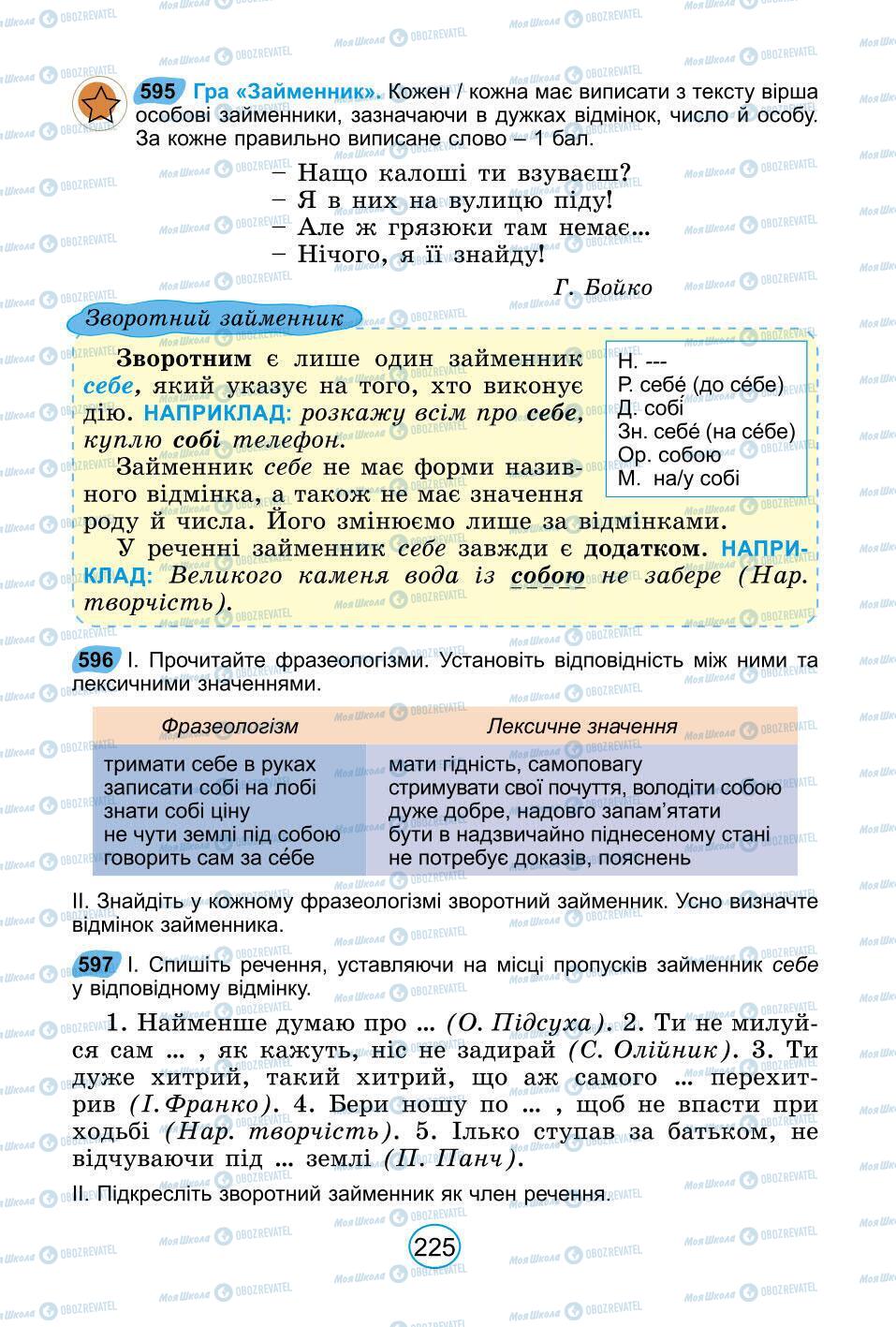 Підручники Українська мова 6 клас сторінка 225