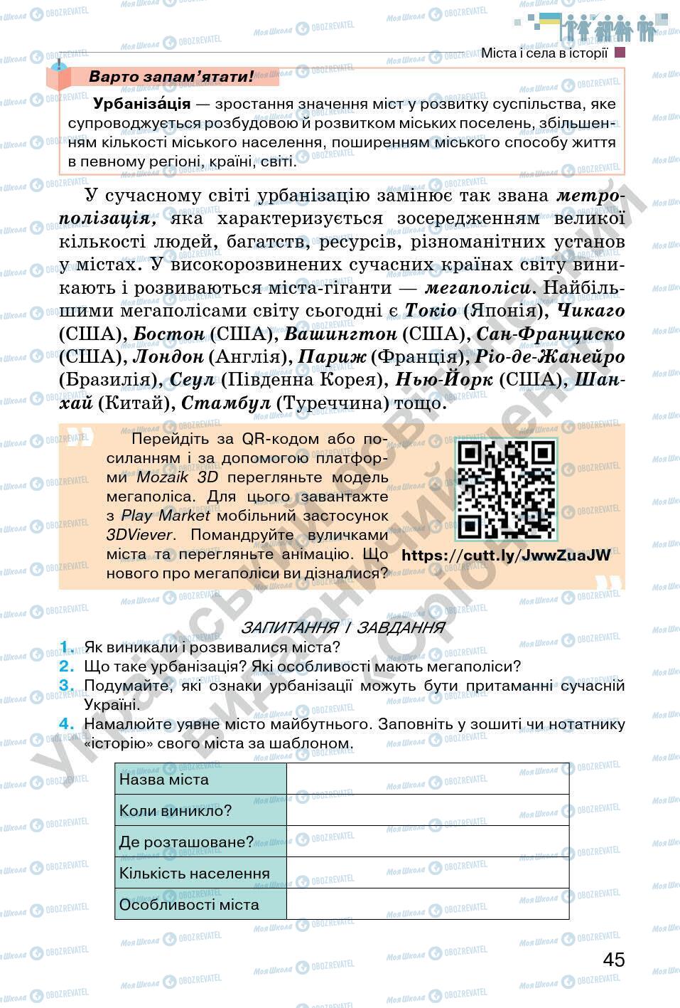 Підручники Всесвітня історія 6 клас сторінка 45