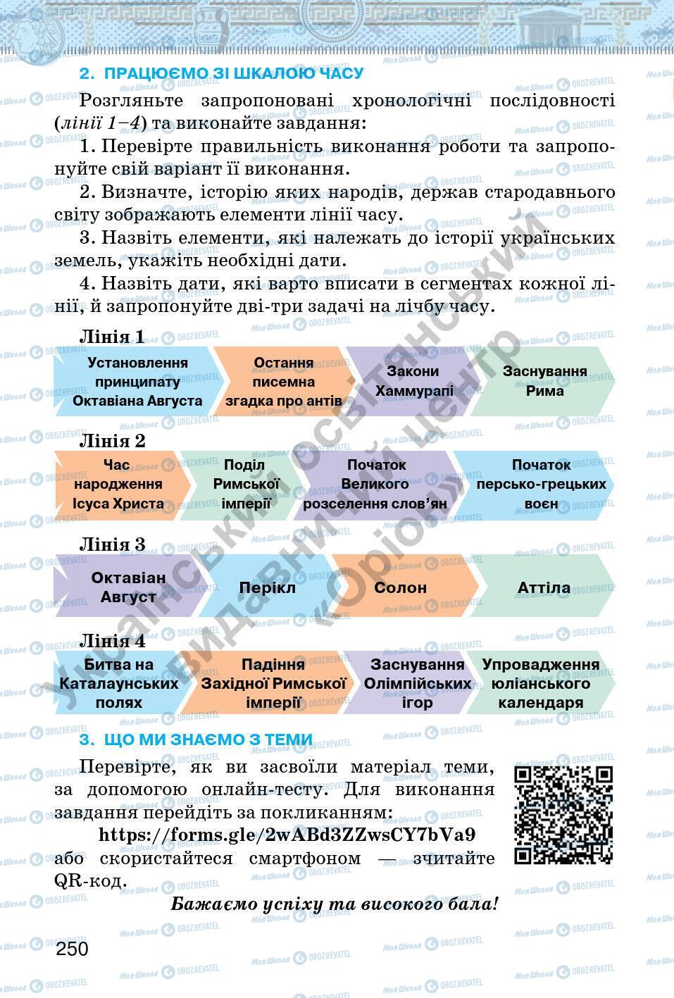 Підручники Всесвітня історія 6 клас сторінка 250