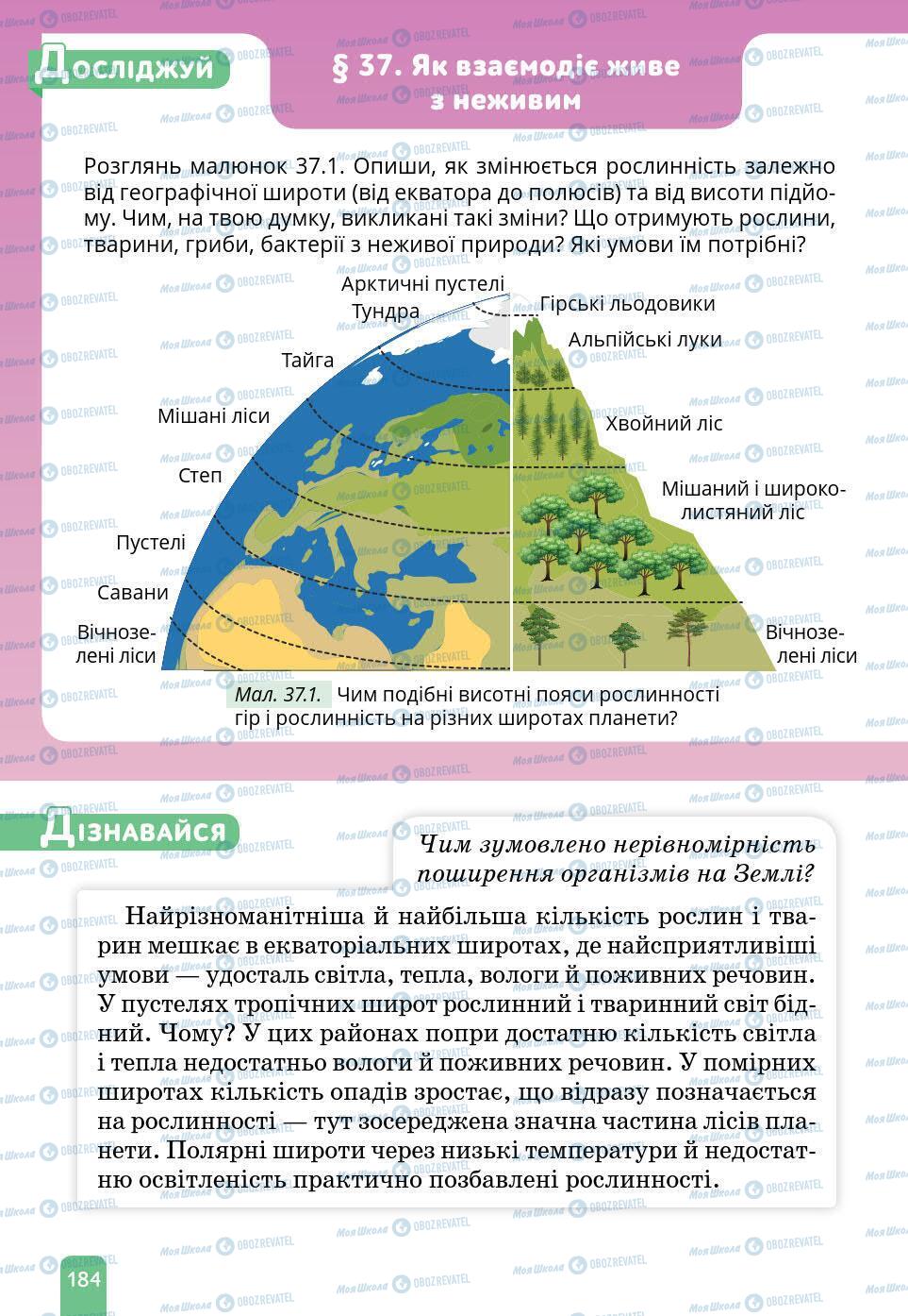Учебники Природоведение 6 класс страница 184