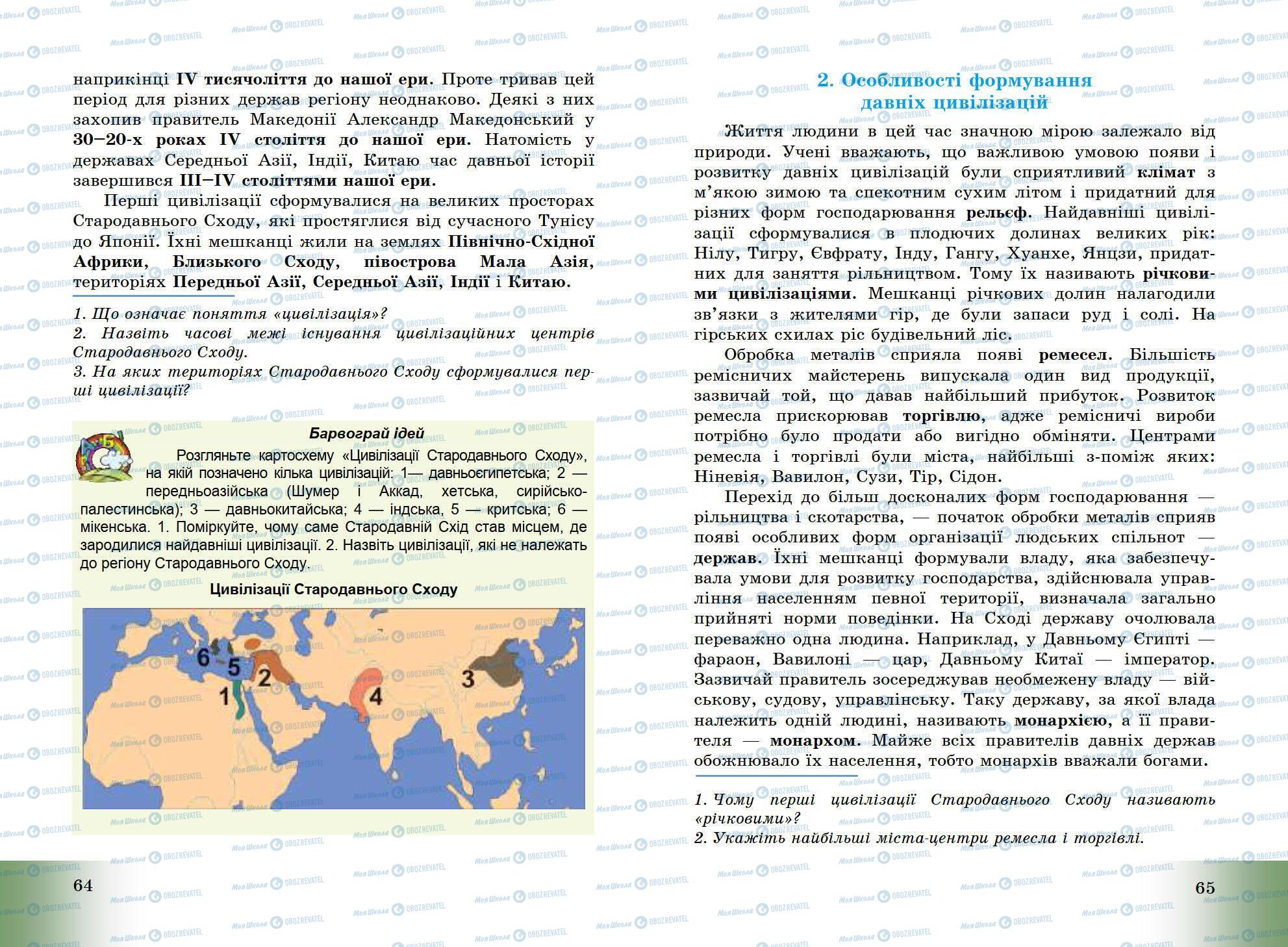 Учебники Всемирная история 6 класс страница 64-65