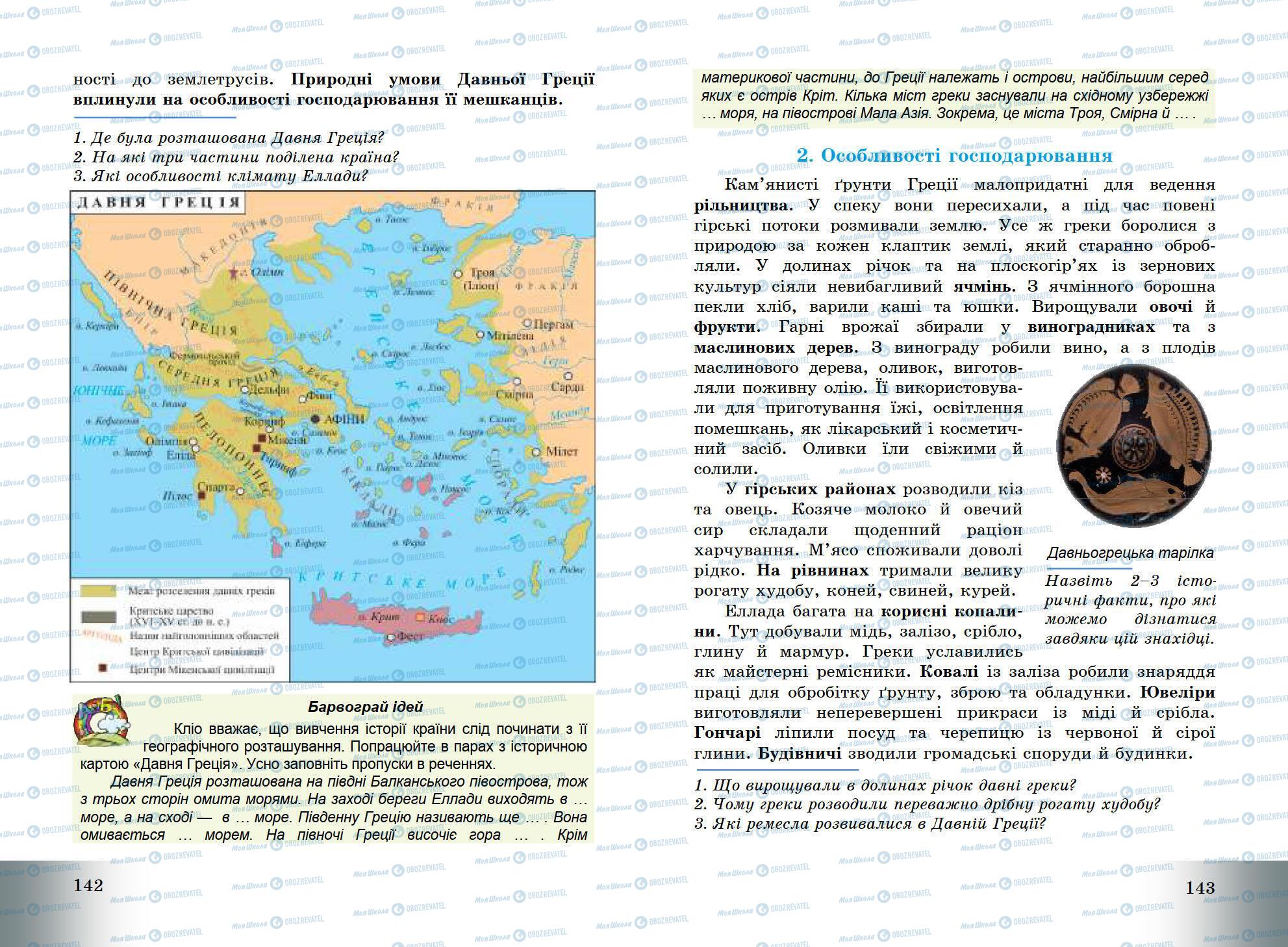 Підручники Всесвітня історія 6 клас сторінка 142-143