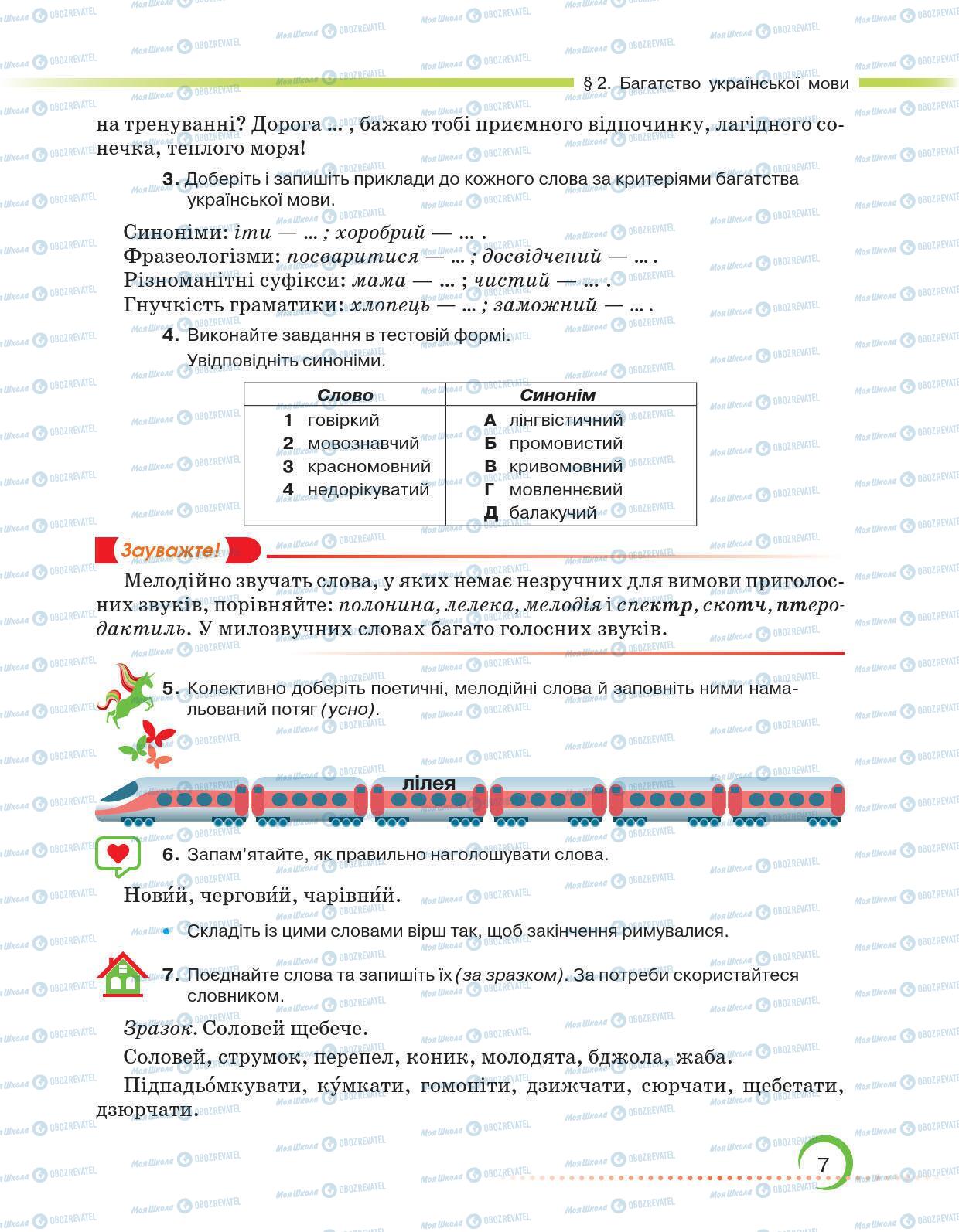 Підручники Українська мова 6 клас сторінка 7