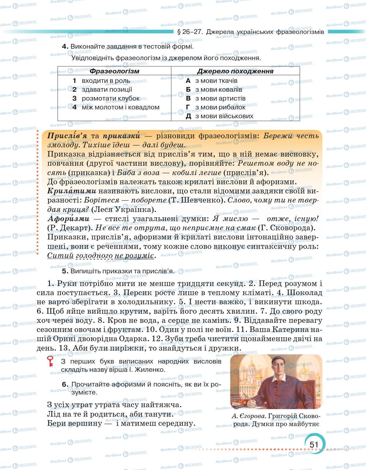 Підручники Українська мова 6 клас сторінка 51