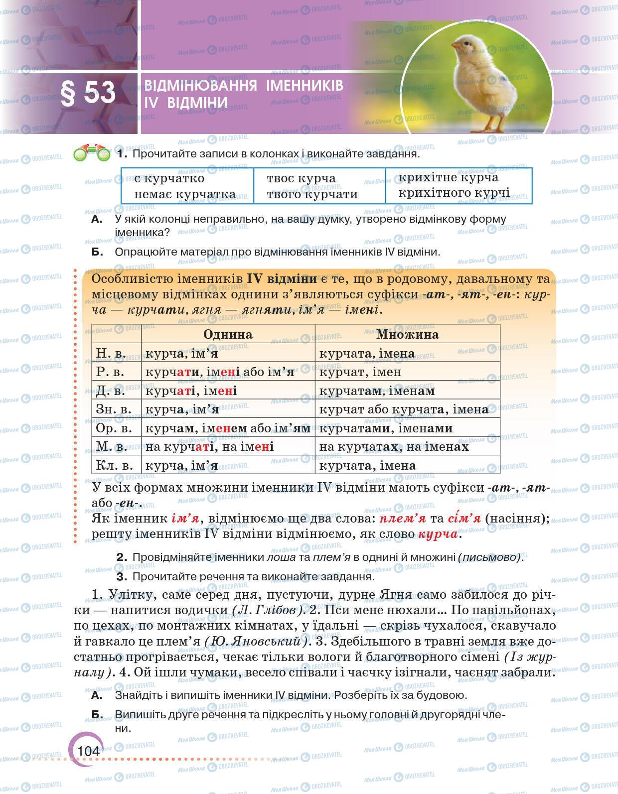 Підручники Українська мова 6 клас сторінка 104