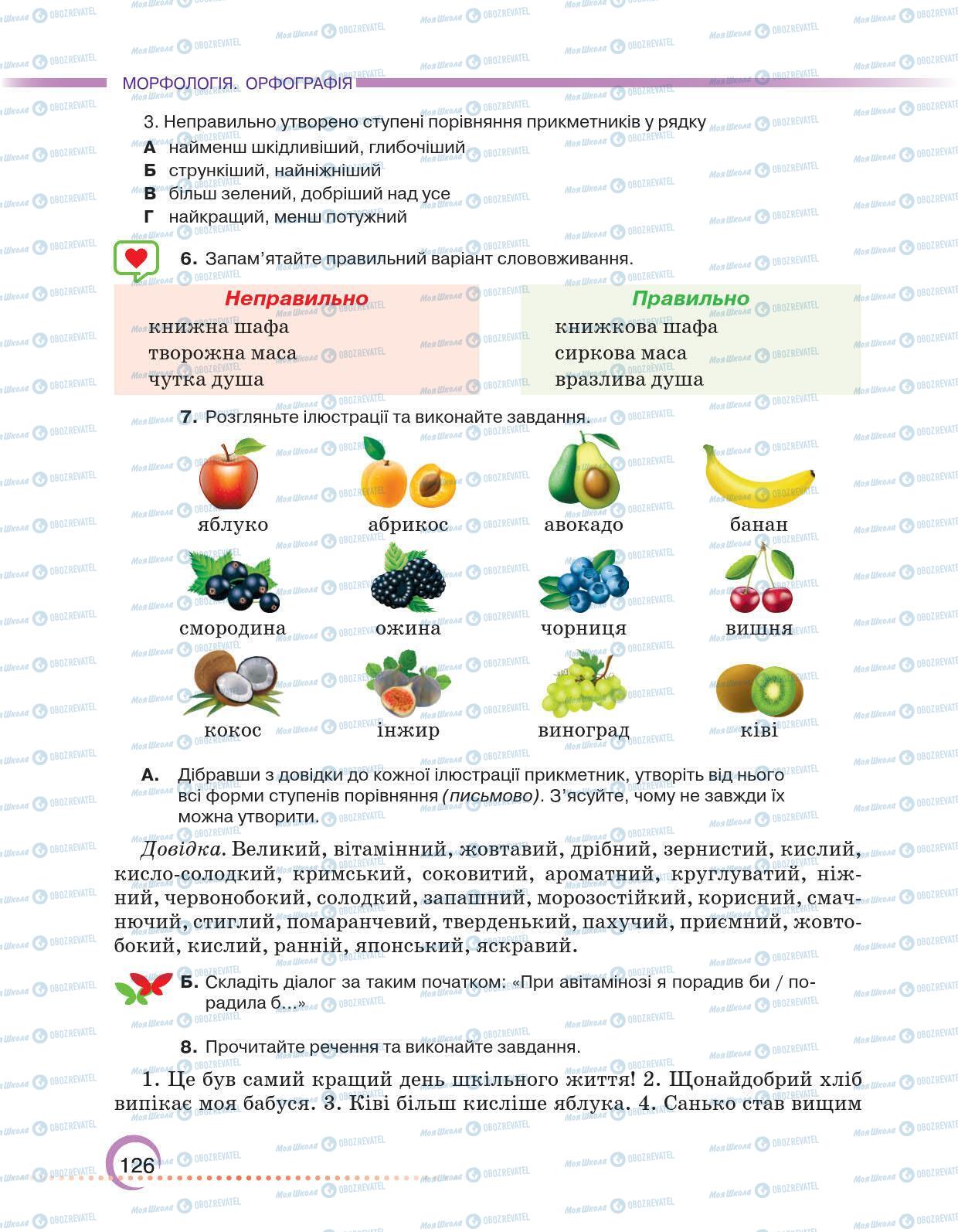 Учебники Укр мова 6 класс страница 126