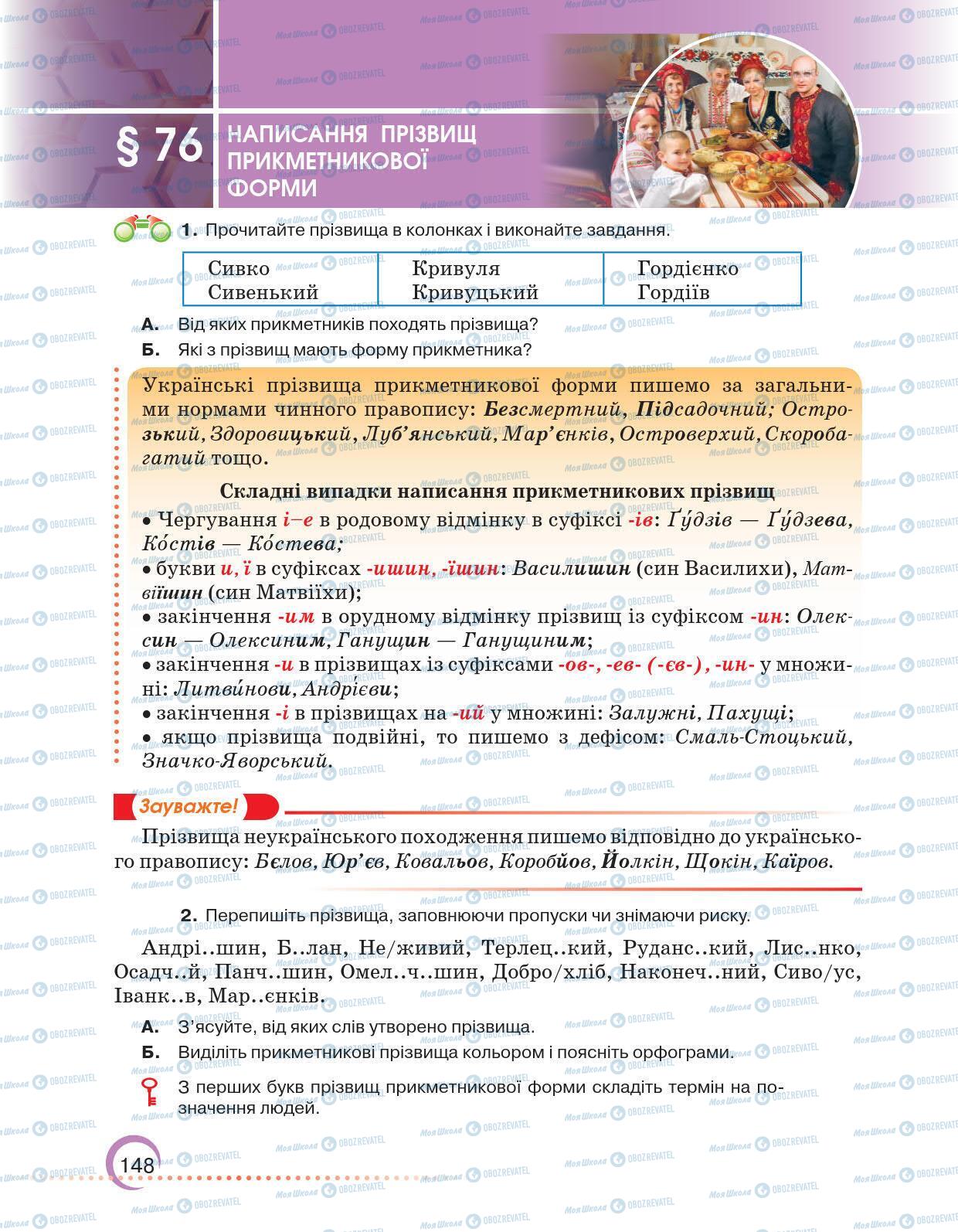 Підручники Українська мова 6 клас сторінка 148