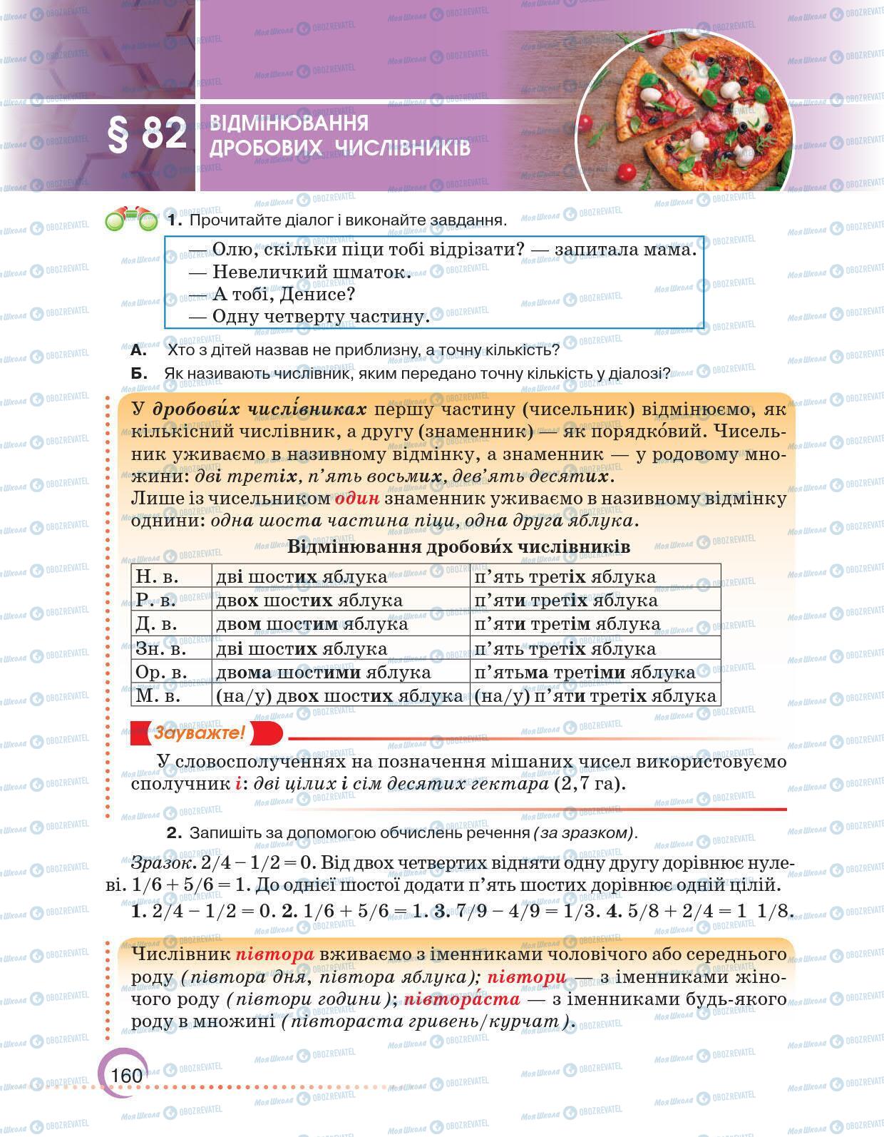 Учебники Укр мова 6 класс страница 160