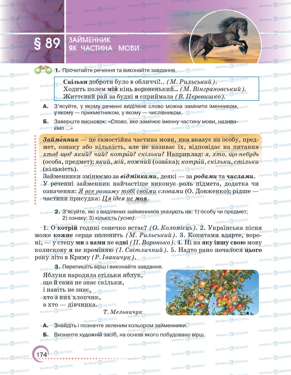 Учебники Укр мова 6 класс страница 174