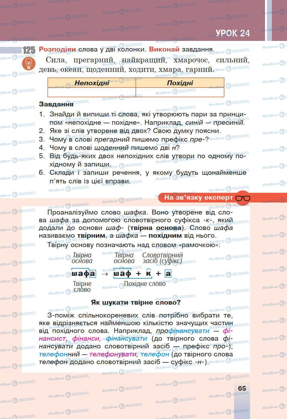 Учебники Укр мова 6 класс страница 65