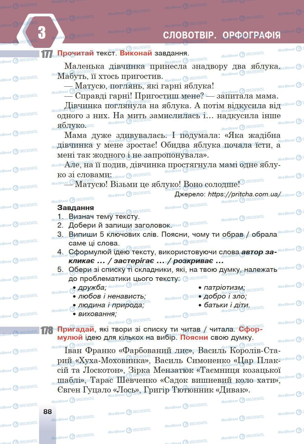 Підручники Українська мова 6 клас сторінка 88