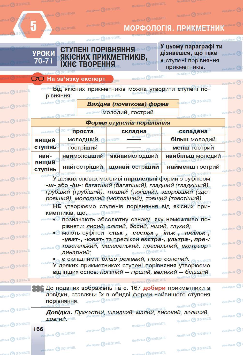 Учебники Укр мова 6 класс страница 166