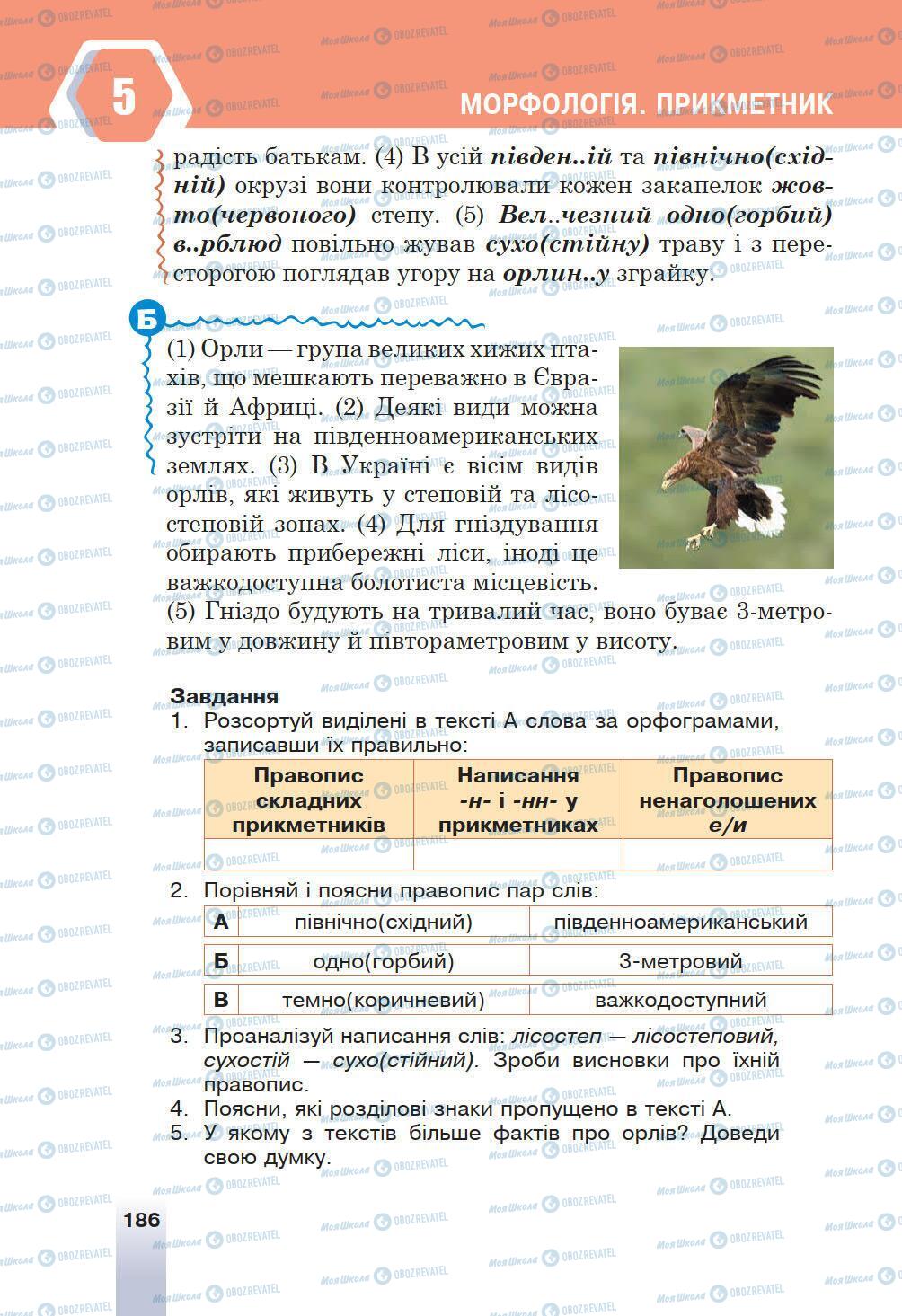 Підручники Українська мова 6 клас сторінка 186