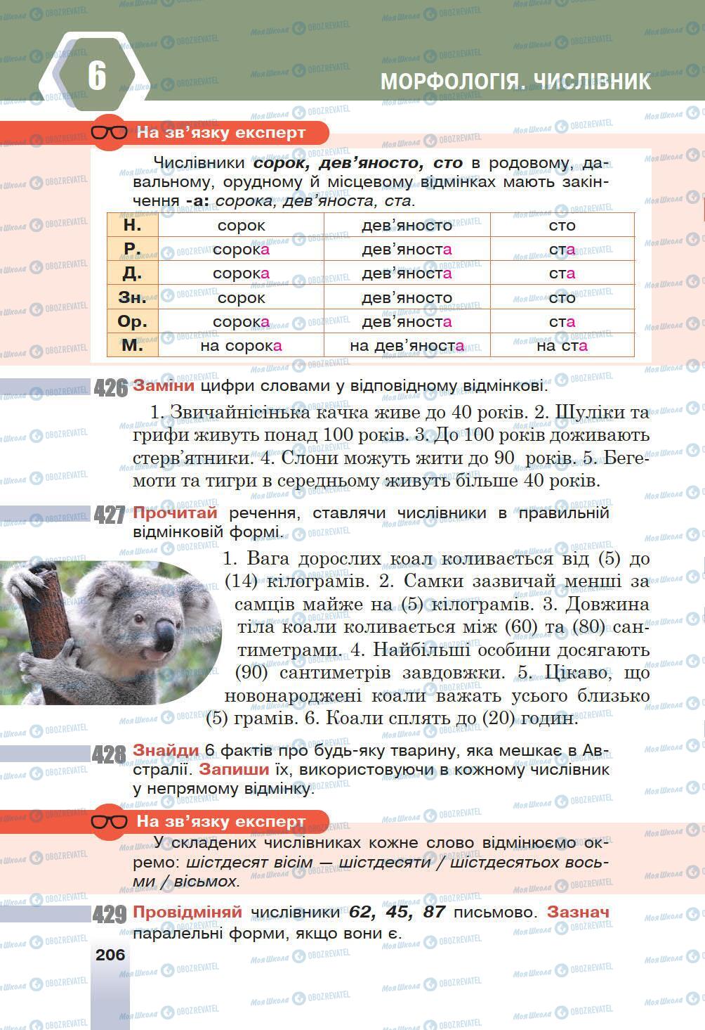 Підручники Українська мова 6 клас сторінка 206