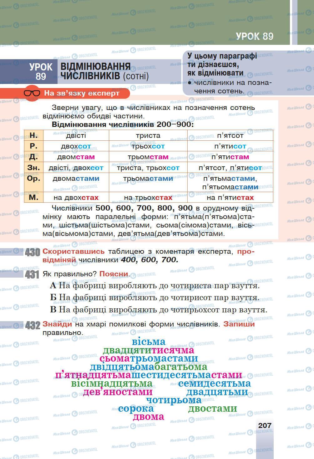 Підручники Українська мова 6 клас сторінка 207