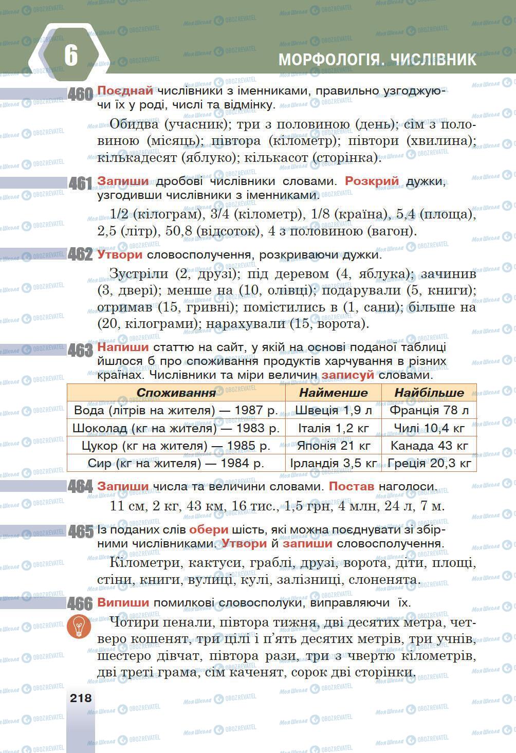 Підручники Українська мова 6 клас сторінка 218