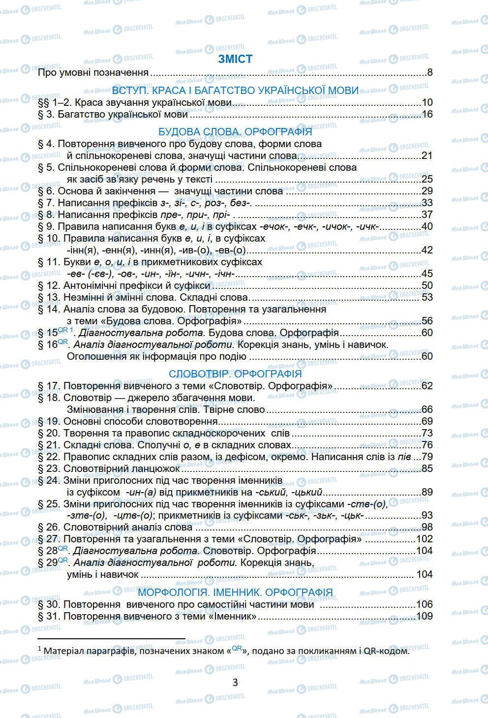 Підручники Українська мова 6 клас сторінка 3