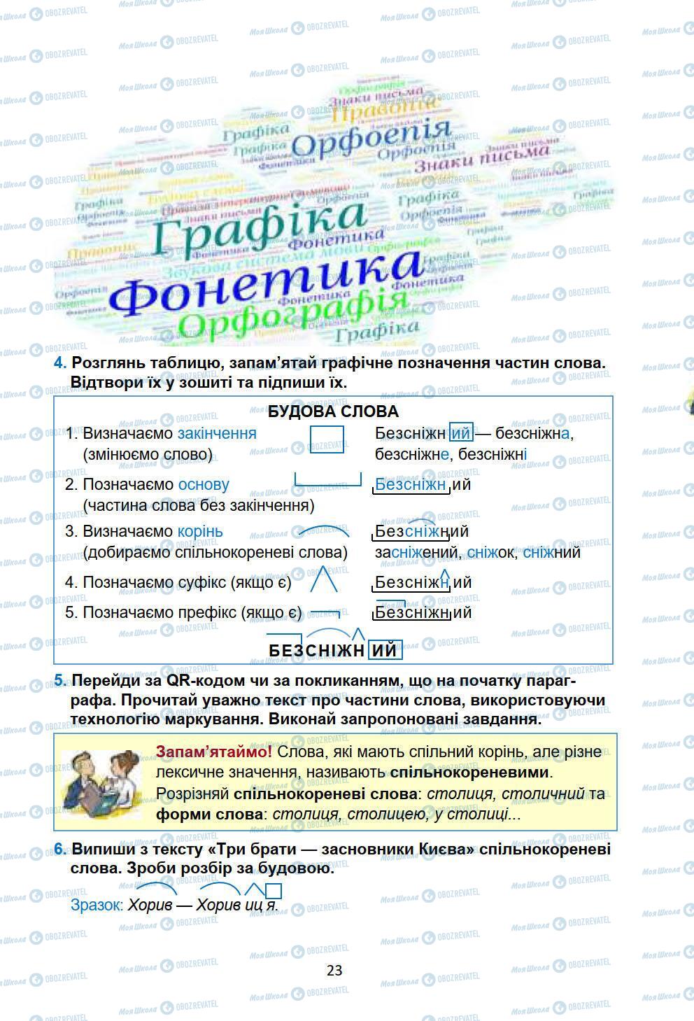 Підручники Українська мова 6 клас сторінка 23