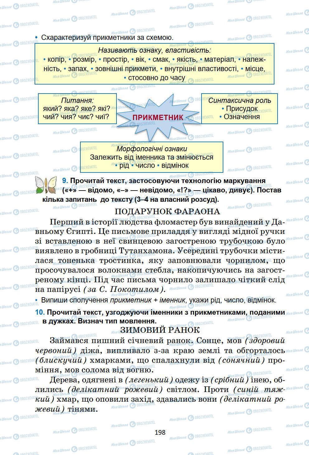 Учебники Укр мова 6 класс страница 198