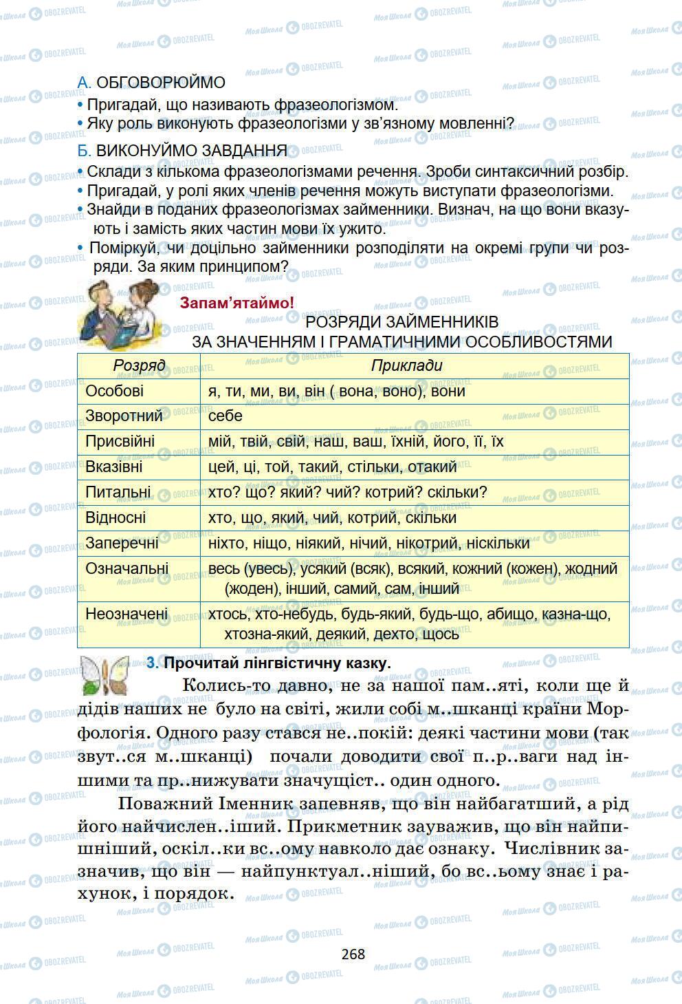 Учебники Укр мова 6 класс страница 268