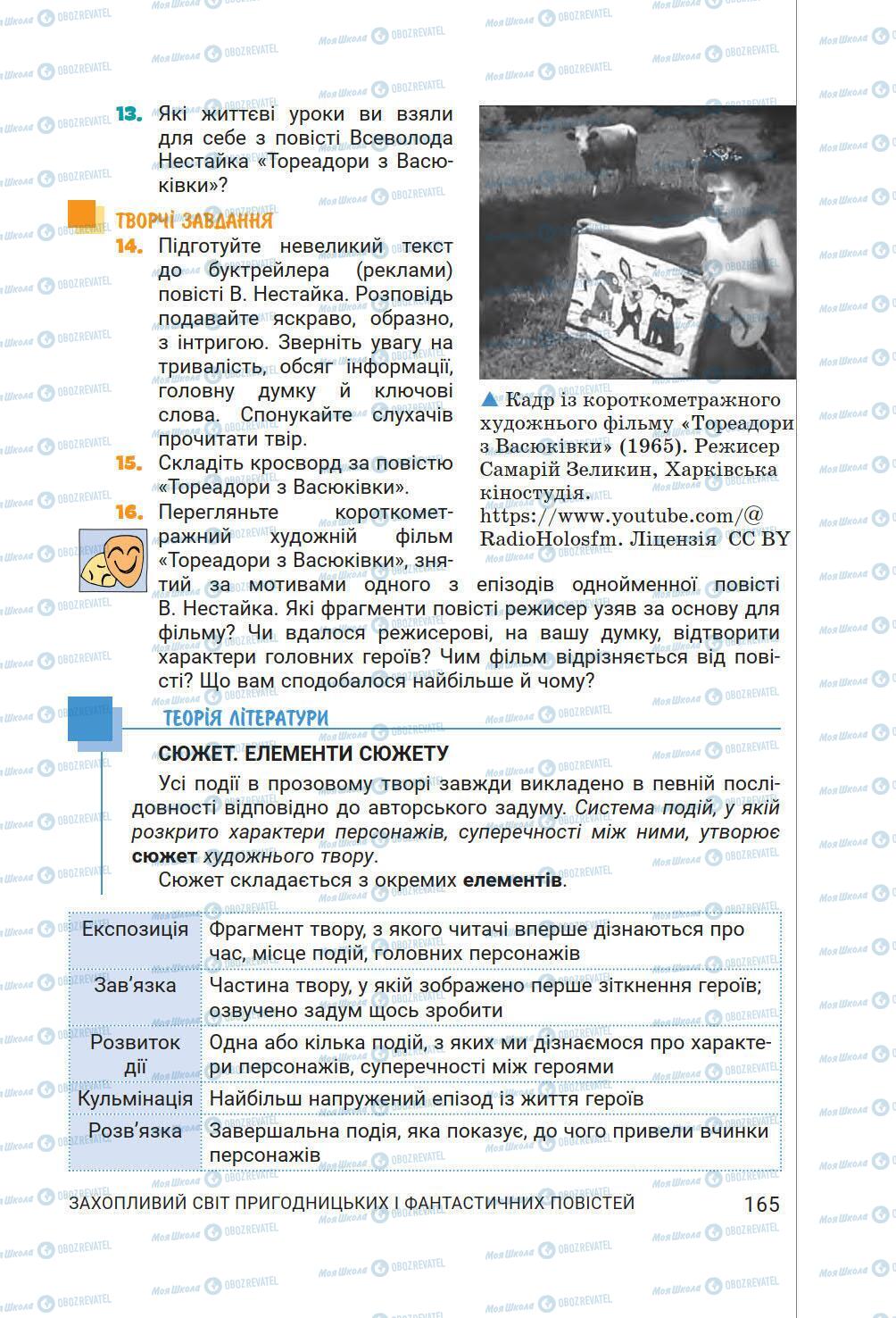 Підручники Українська література 6 клас сторінка 165