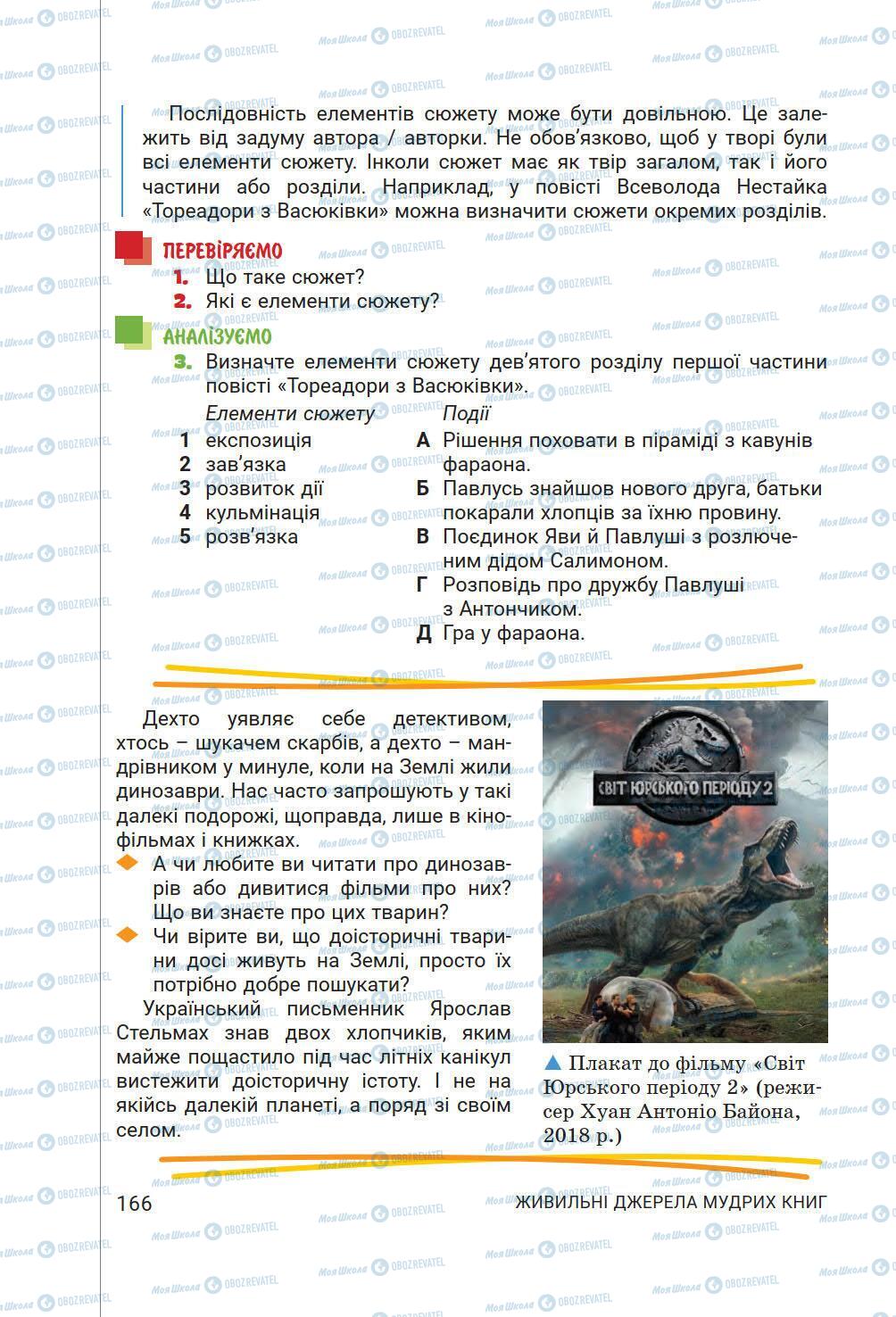 Підручники Українська література 6 клас сторінка 166