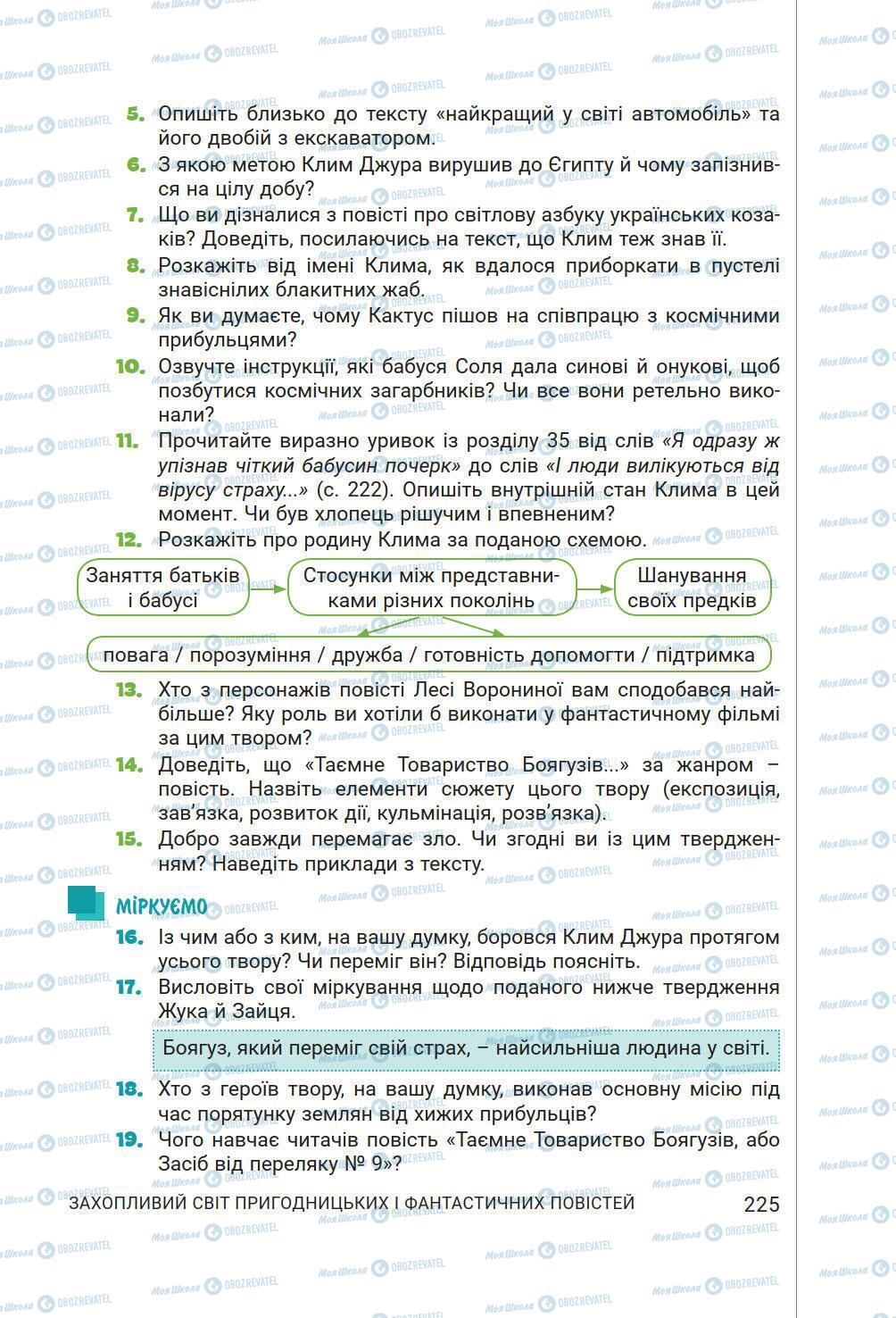 Підручники Українська література 6 клас сторінка 225