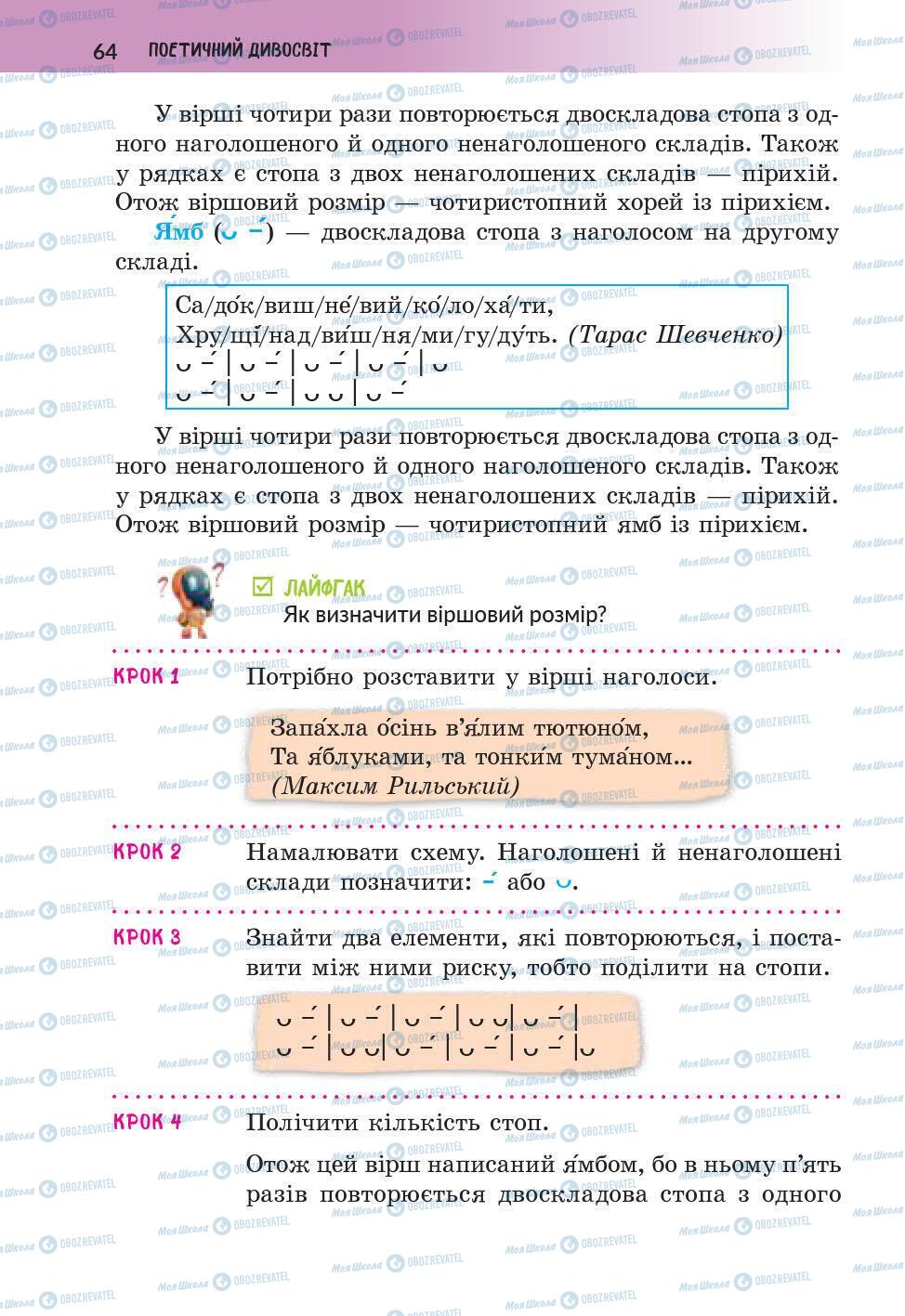 Підручники Українська література 6 клас сторінка 64