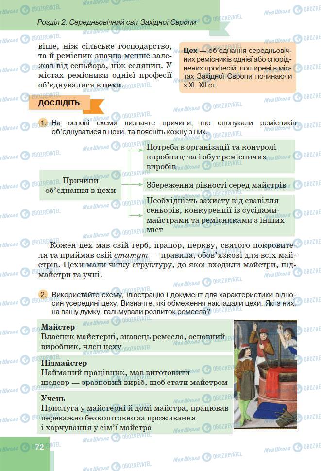 Підручники Всесвітня історія 7 клас сторінка 72